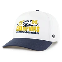 Men's '47  White/Navy Michigan Wolverines Two-Time NCAA Men's Basketball National Champions Hitch Adjustable Hat