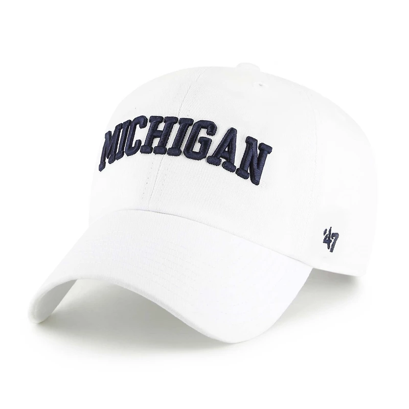 Men's '47 White Michigan Wolverines Clean Up Adjustable Hat