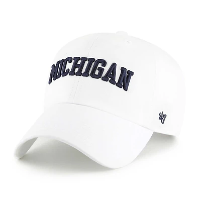 Casquette ajustable blanche « 47 Michigan Wolverines Clean Up » pour homme