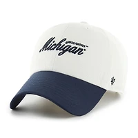 Men's '47 White Michigan Wolverines Contemporary Basics Foundation Clean Up Adjustable Hat