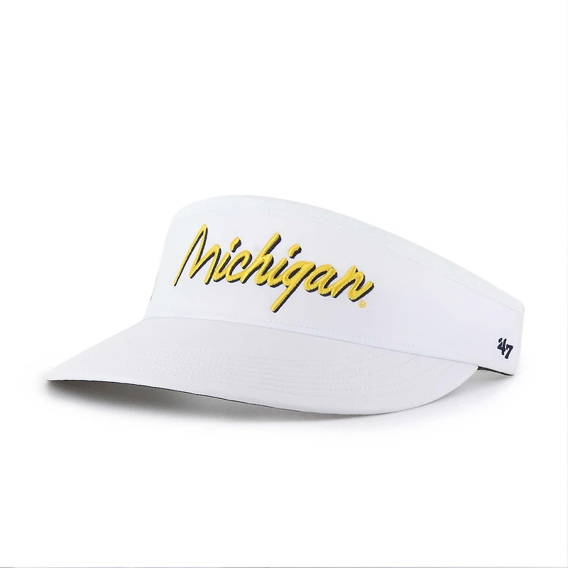 Men's '47 White Michigan Wolverines Melbourne brrr° Adjustable Visor