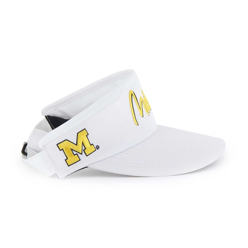 Men's '47 White Michigan Wolverines Melbourne brrr° Adjustable Visor