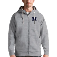 Sweat à capuche zippé Antigua gris pour homme, Michigan Wolverines Victory