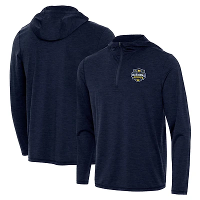 Men's Antigua  Navy Michigan Wolverines 2026 NCAA Basketball National Champions Tidy Quarter-Zip Hoodie