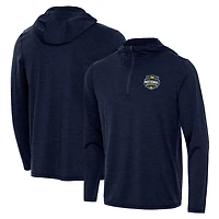 Men's Antigua  Navy Michigan Wolverines 2026 NCAA Basketball National Champions Tidy Quarter-Zip Hoodie