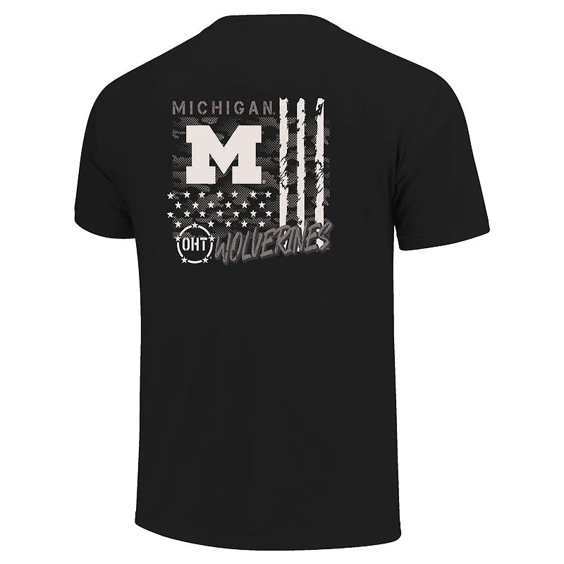 T-shirt noir à imprimé camouflage Michigan Wolverines OHT pour homme