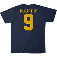 BreakingT J.J. pour hommes McCarthy Navy Michigan Wolverines NIL Nom et numéro du joueur T-Shirt