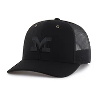 Casquette trucker Carhartt x '47 noire pour homme, modèle Michigan Wolverines, ajustable