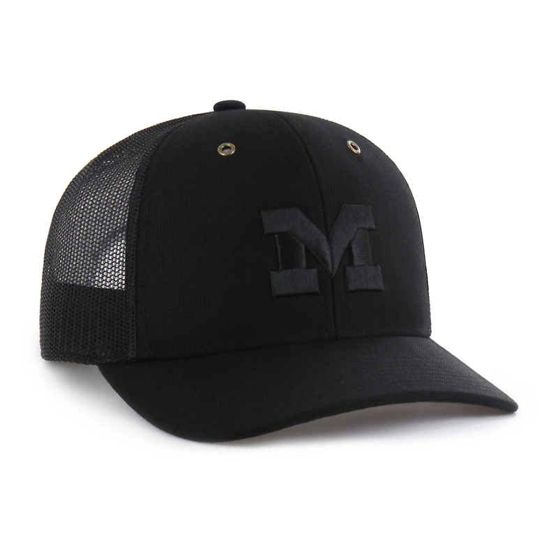 Men's Carhartt x '47 Black Michigan Wolverines Trucker Adjustable Hat