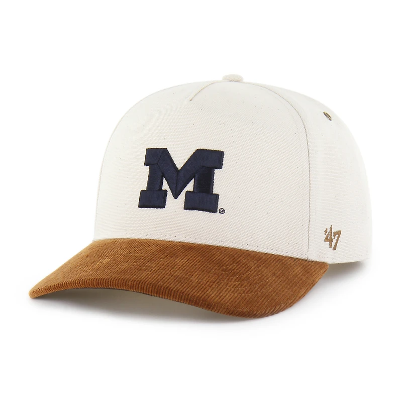 Men's Carhartt x '47 Natural/Brown Michigan Wolverines Undyed Relaxed Hitch Adjustable Hat