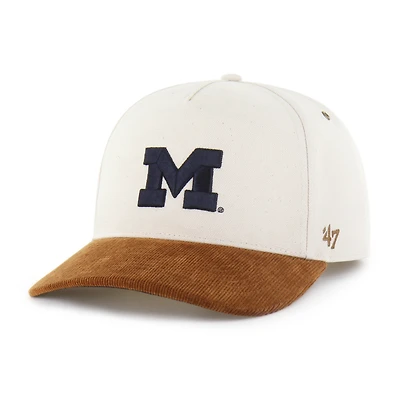 Men's Carhartt x '47 Natural/Brown Michigan Wolverines Undyed Relaxed Hitch Adjustable Hat