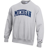 Sweat-shirt en polaire à tissage inversé Champion Gray Michigan Wolverines pour homme