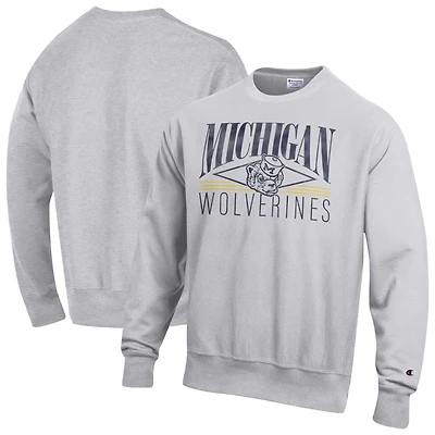 Sweat-shirt en polaire à tissage inversé Champion Gray Michigan Wolverines pour homme
