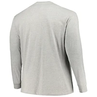 T-shirt à manches longues Champion Heather Grey Michigan Wolverines Big & Tall Mascot pour hommes