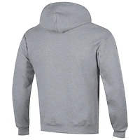 Men's Champion Heather Gray Michigan Wolverines Hockey Icon Powerblend Pullover Hoodie