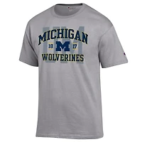 Men's Champion Heather Gray Michigan Wolverines Varsity T-Shirt