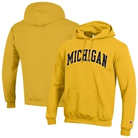 Sweat à capuche en polaire Champion Maize Michigan Wolverines Basic Arch pour homme