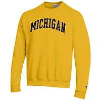 Sweat-shirt en polaire Champion Maize Michigan Wolverines Basic Arch pour homme