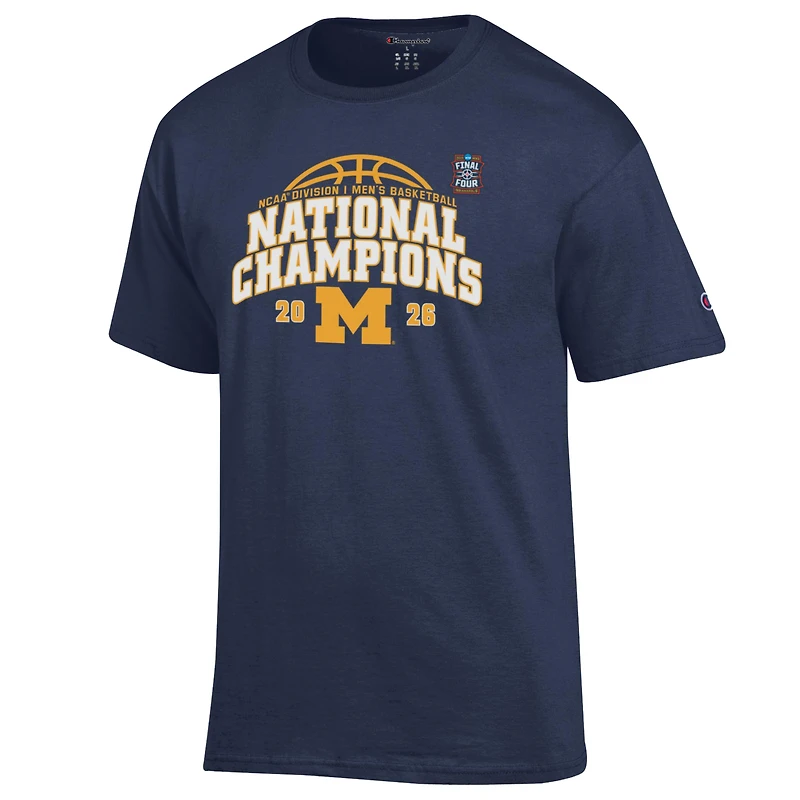 Men's Champion Maize Michigan Wolverines 2026 NCAA Basketball National Champions T-Shirt