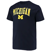 Men's Champion Navy Michigan Wolverines Big & Tall Arch Over Wordmark T-Shirt
