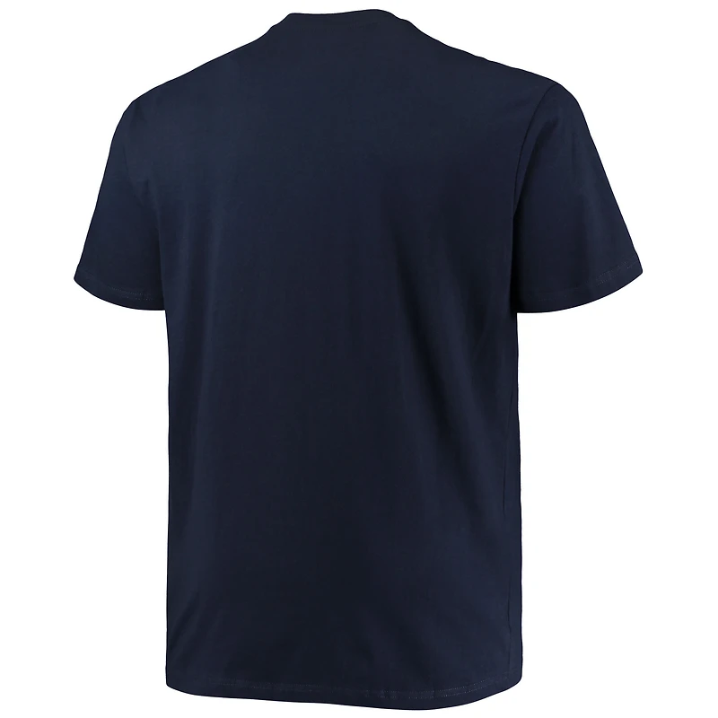 T-shirt Champion bleu marine Michigan Wolverines pour homme, grandes tailles, logo Arch Over Wordmark