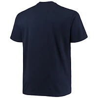 T-shirt Champion bleu marine Michigan Wolverines pour homme, grandes tailles, logo Arch Over Wordmark