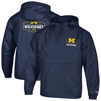 Veste à demi-zip compressible Champion pour homme, bleu marine, Michigan Wolverines