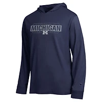 Men's Champion  Navy Michigan Wolverines Gradient All-Star Long Sleeve Hooded T-Shirt