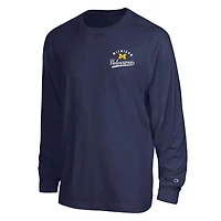 Men's Champion  Navy Michigan Wolverines Laminated All-Star Long Sleeve T-Shirt