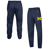 Men's Champion  Navy Michigan Wolverines Powerblend Banded Fleece Sweatpants