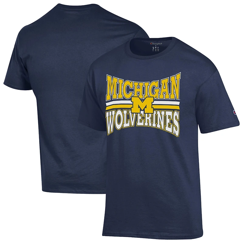 Men's Champion  Navy Michigan Wolverines Team Zoom T-Shirt