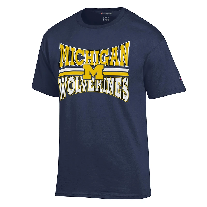 Men's Champion  Navy Michigan Wolverines Team Zoom T-Shirt