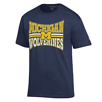 Men's Champion  Navy Michigan Wolverines Team Zoom T-Shirt