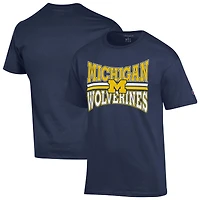 Men's Champion  Navy Michigan Wolverines Team Zoom T-Shirt