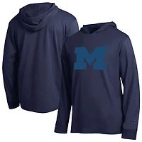 Men's Champion  Navy Michigan Wolverines Tonal All-Star Long Sleeve Hooded T-Shirt