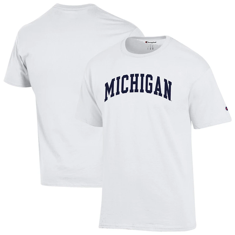 T-shirt blanc basique Arch pour homme, champion des Wolverines du Michigan