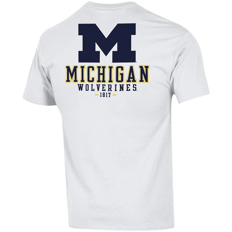 T-shirt Champion blanc Michigan Wolverines Stack 2-Hit pour hommes