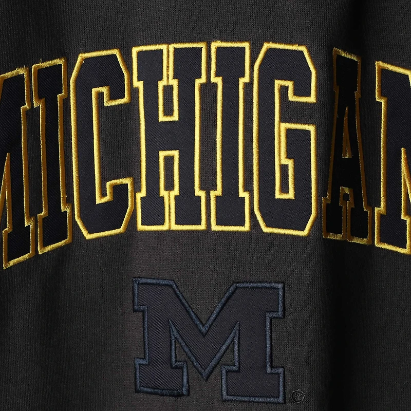 Sweat-shirt Colosseum Charcoal Michigan Wolverines Arch & Logo pour hommes