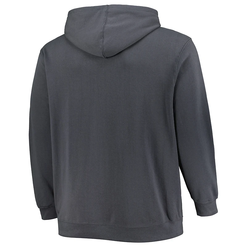 Men's Colosseum Charcoal Michigan Wolverines Big & Tall Team Full-Zip Hoodie