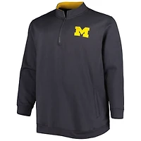 Colosseum Charcoal Michigan Wolverines Big & Tall Tortugas Logo Quarter-Zip Sweatshirt pour homme
