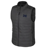 Men's Colosseum Charcoal Michigan Wolverines Nightman Full-Zip Puffer Vest