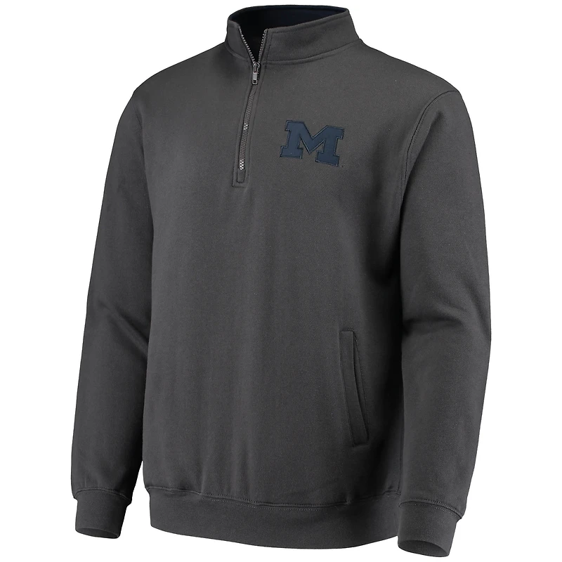 Veste à quart de zip avec logo Colosseum Charcoal Michigan Wolverines Tortugas pour hommes