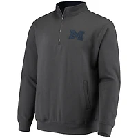Veste à quart de zip avec logo Colosseum Charcoal Michigan Wolverines Tortugas pour hommes