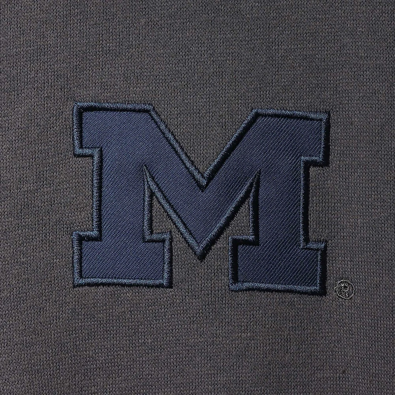 Veste à quart de zip avec logo Colosseum Charcoal Michigan Wolverines Tortugas pour hommes