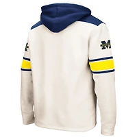 Chandail à capuchon Colosseum Michigan Wolverines Big & Tall Hockey pour hommes, crème, lacets