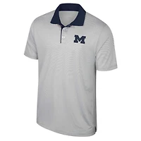 Men's Colosseum Gray Michigan Wolverines Big & Tall Tuck Striped Polo