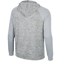 Haut à capuche Cybernetic Raglan quart de zip pour hommes, gris Colosseum, Michigan Wolverines