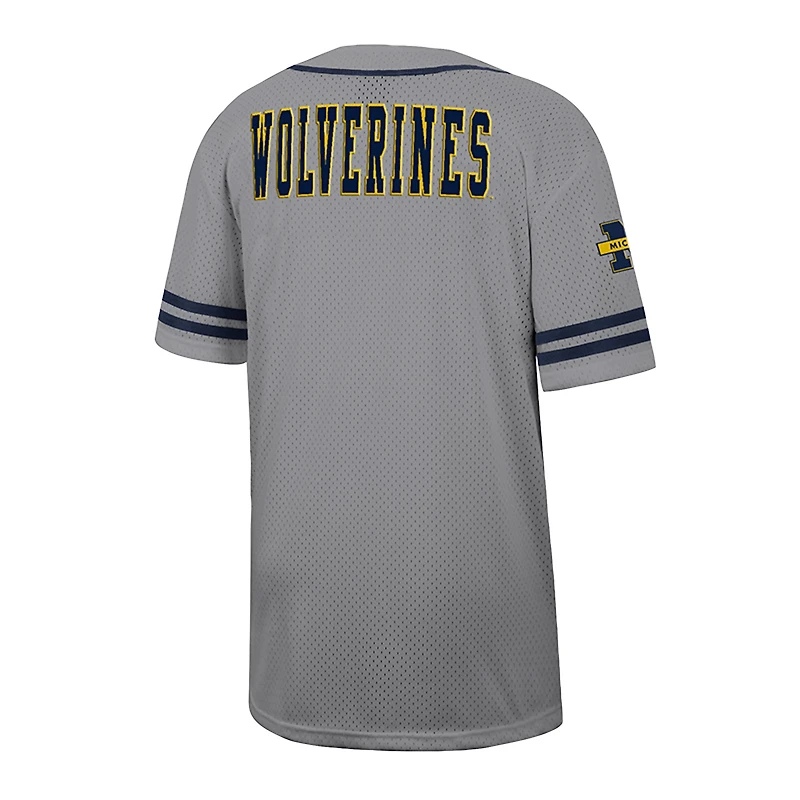 Men's Colosseum Gray Michigan Wolverines Free Spirited Baseball Jersey