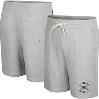 Colosseum Heather Grey Michigan Wolverines pour hommes adorent entendre ce short en tissu éponge