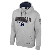 Sweat à capuche imprimé militaire Oorah OHT Michigan Wolverines pour homme, gris chiné, Colosseum